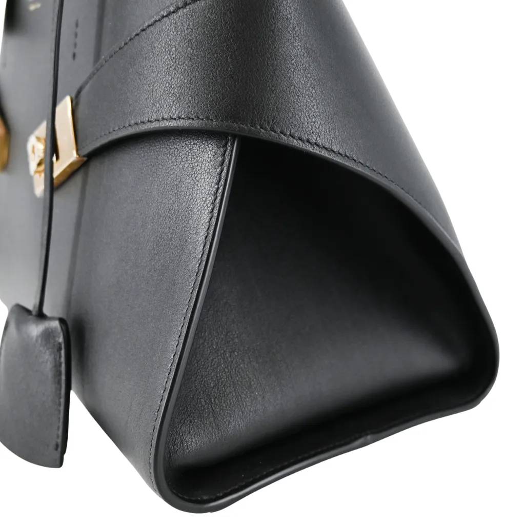 Hug Bicolor Leather Top Handle Bag