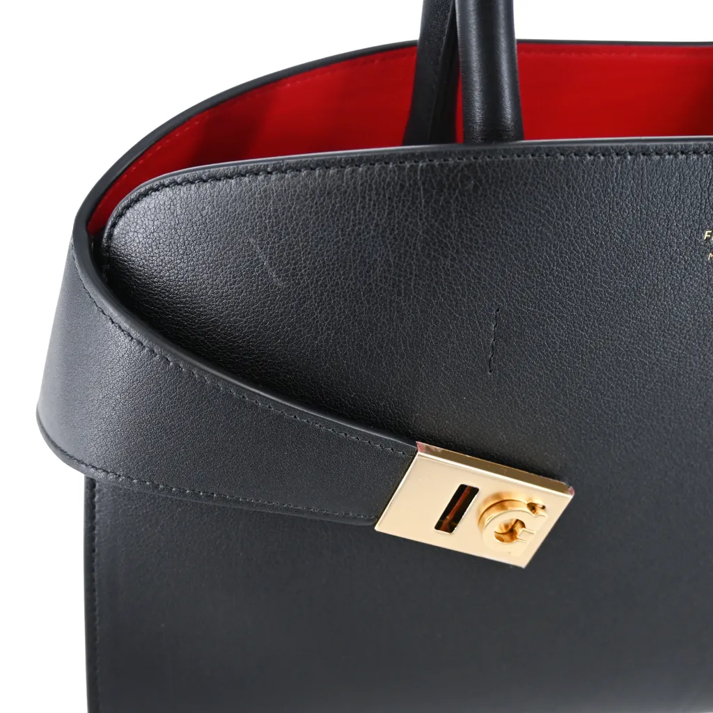 Hug Bicolor Leather Top Handle Bag