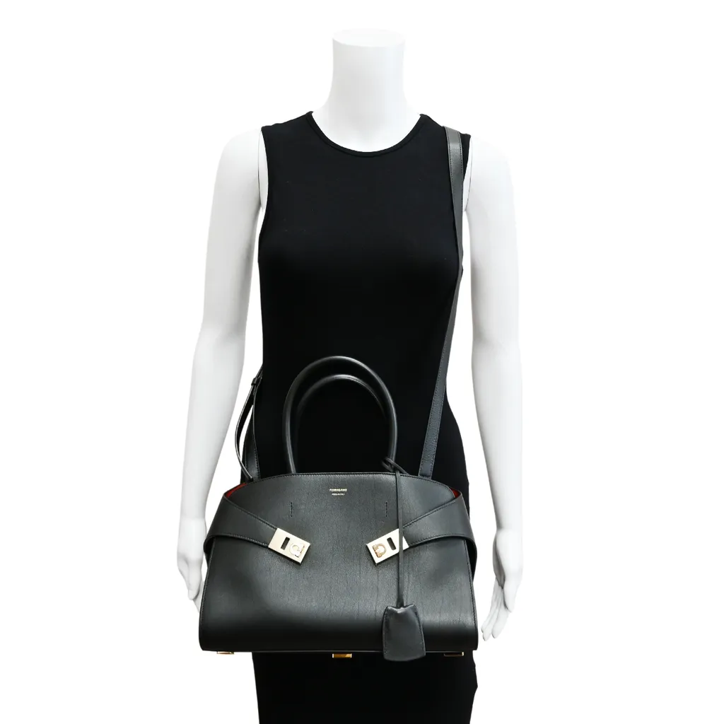 Hug Bicolor Leather Top Handle Bag