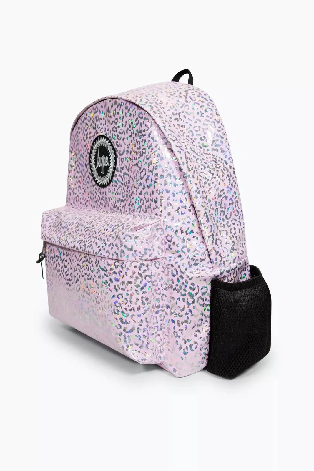 Hype Girls Pink Holographic Leopard Iconic Backpack