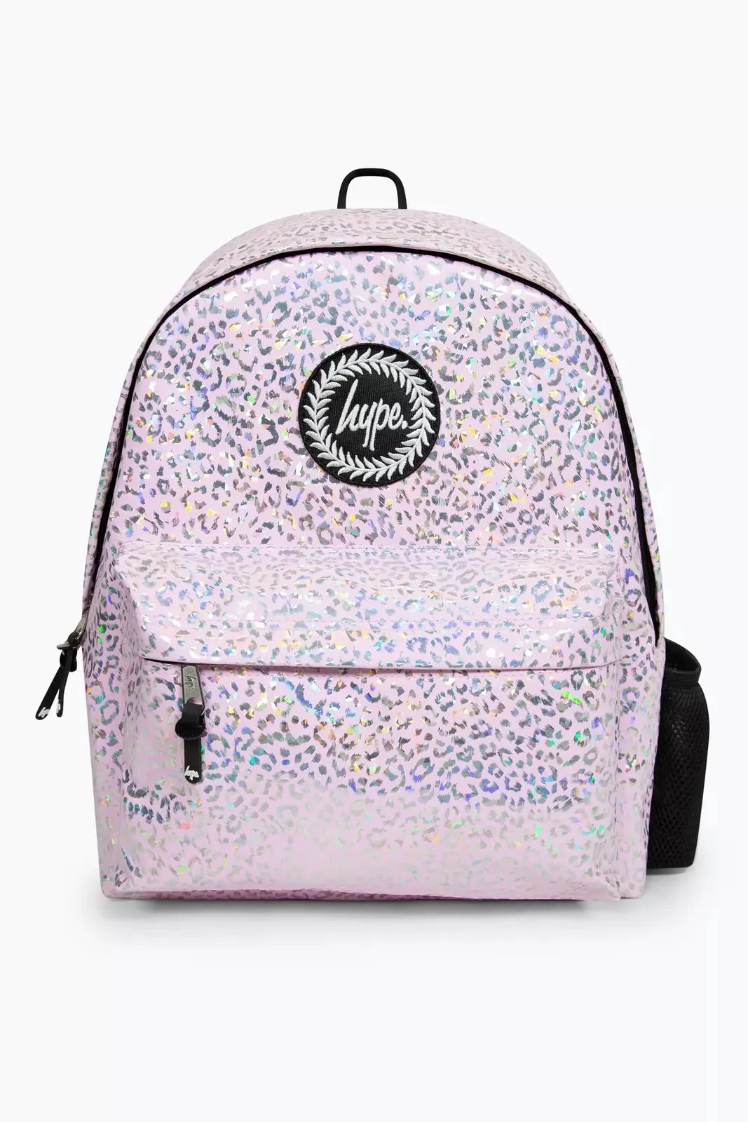 Hype Girls Pink Holographic Leopard Iconic Backpack