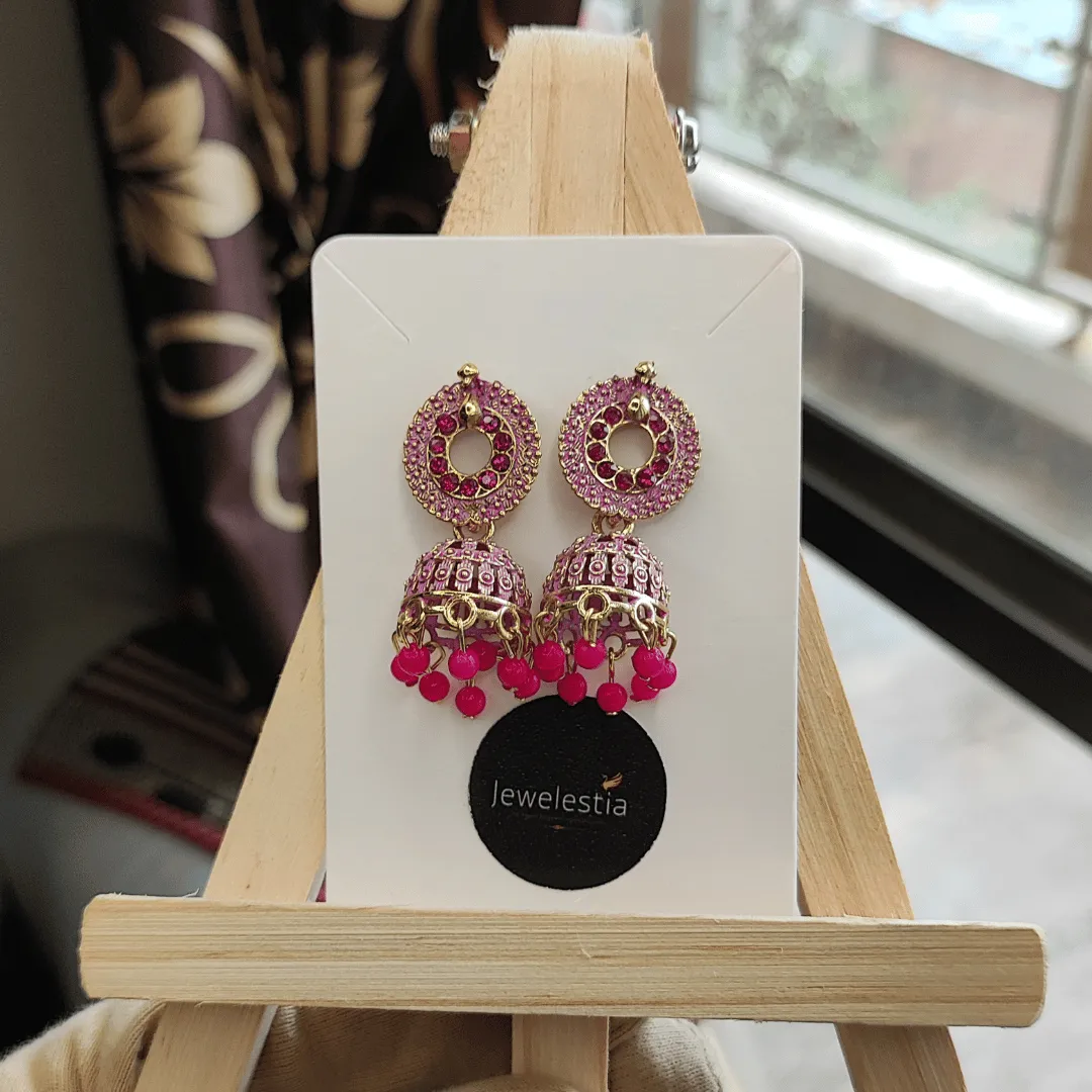 Jewelestia Rosy Delight Jhumkas