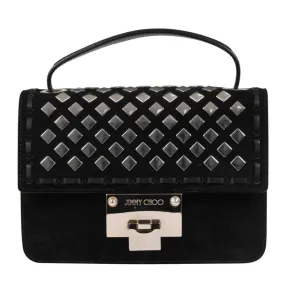 Jimmy Choo Womens Ruby Studded Black Suede Mini Top Handle Crossbody Bag