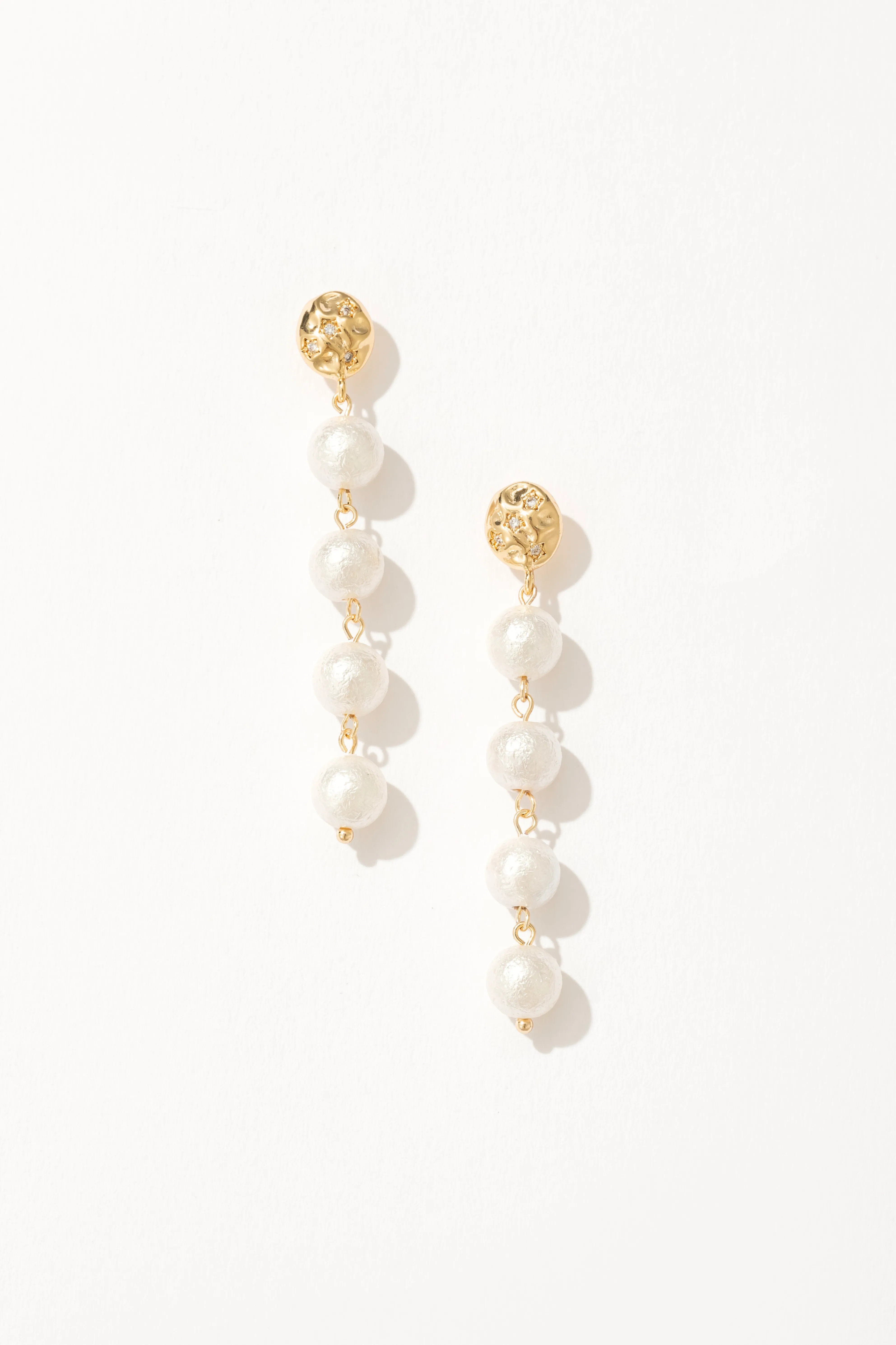 Juliette Snowflake Glitter Pearl Drop Earrings