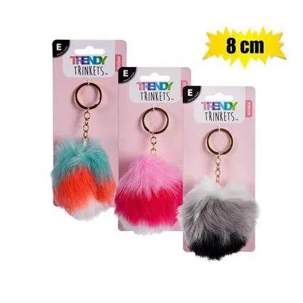 Keychain Faux Fur Ball 8cm each