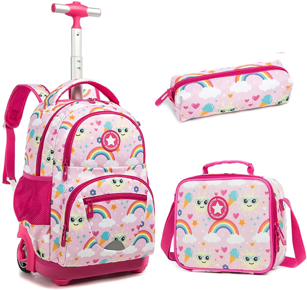 Kids 16-inch Rolling Luggage Bags School Backpack Set