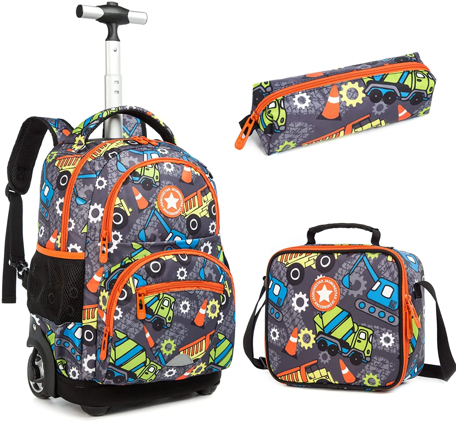 Kids 16-inch Rolling Luggage Bags School Backpack Set