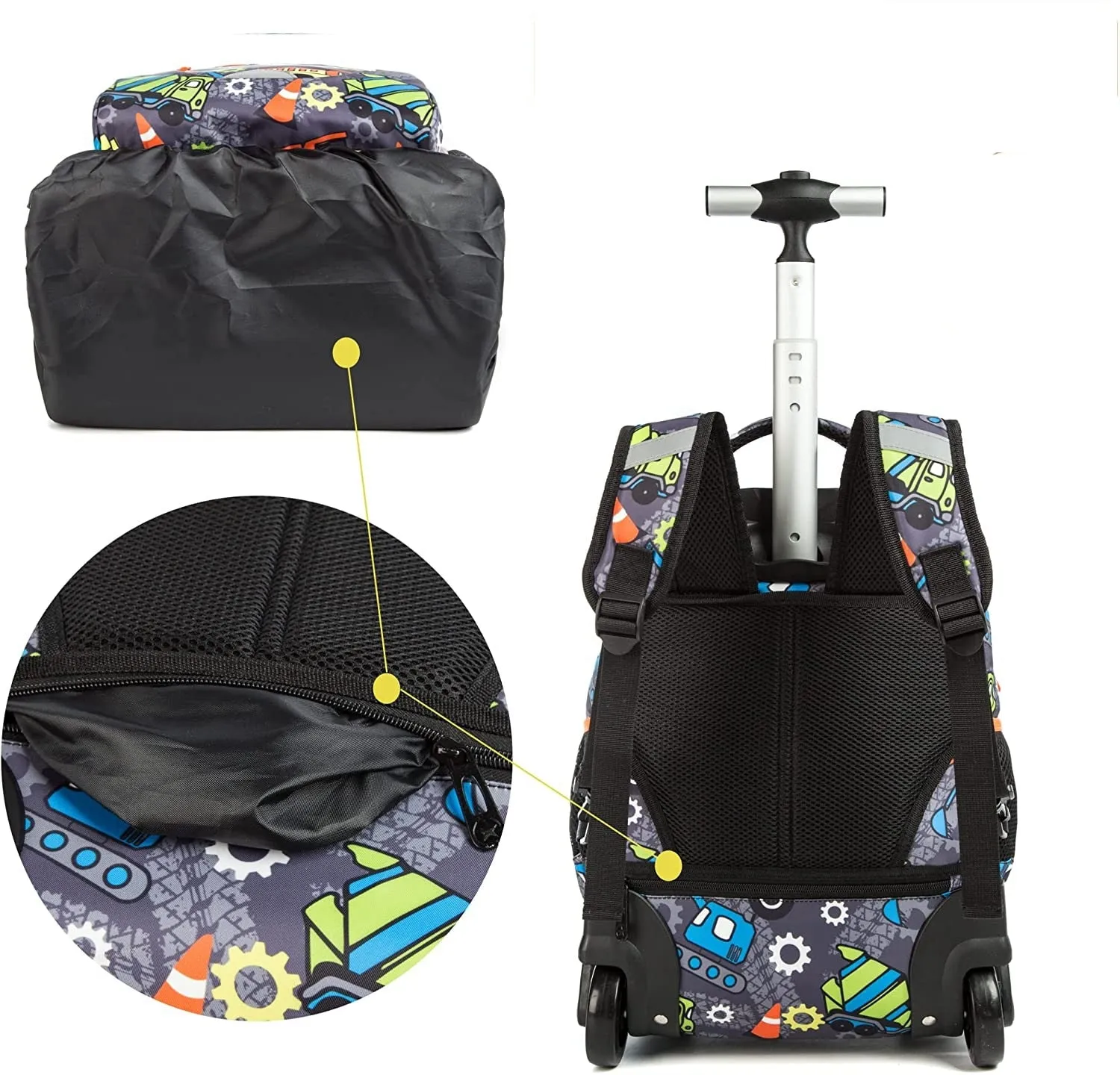 Kids 16-inch Rolling Luggage Bags School Backpack Set