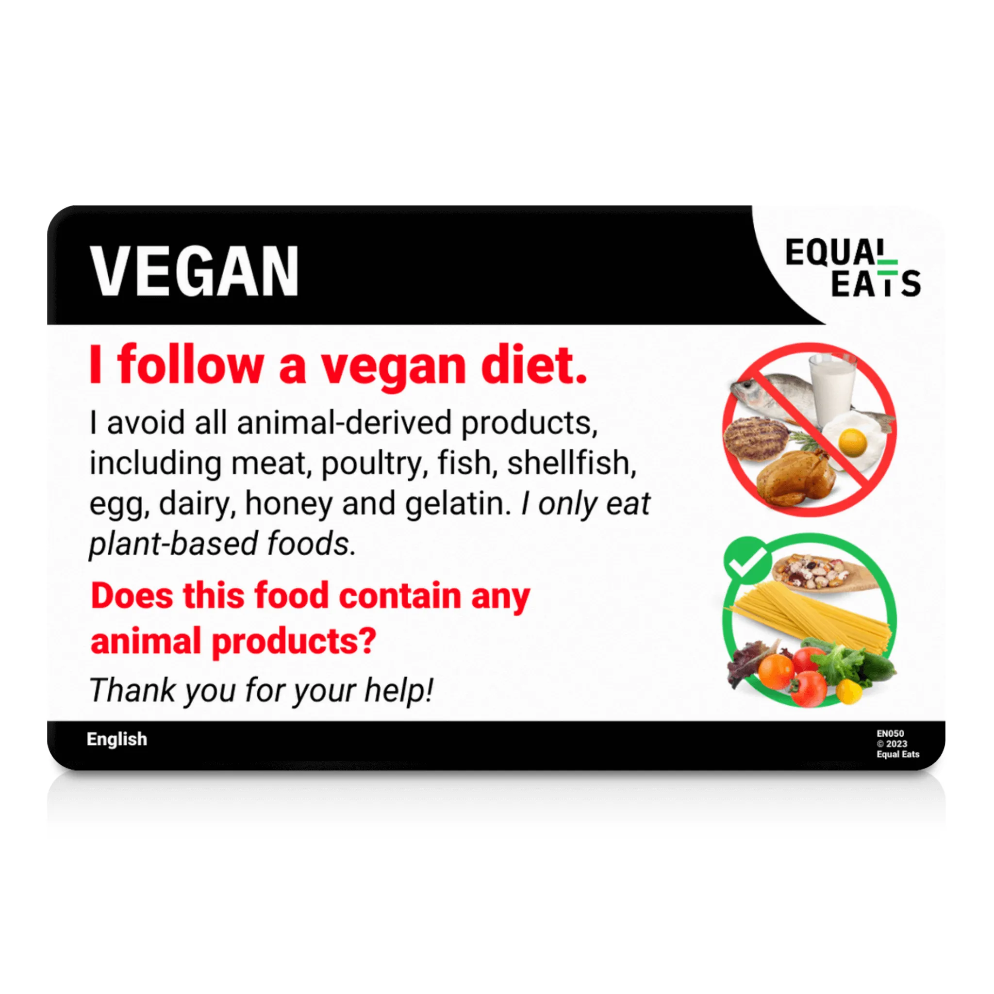 Korean Vegan Card