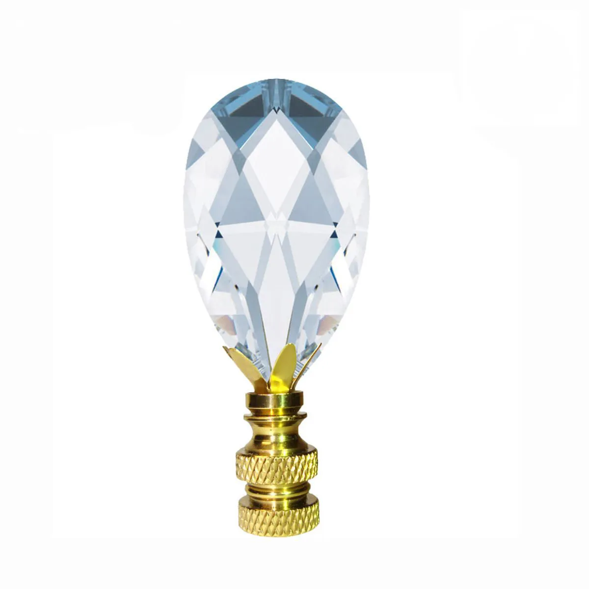 Lamp Shade Finial Clear Almond Prism Magnificent Crystal