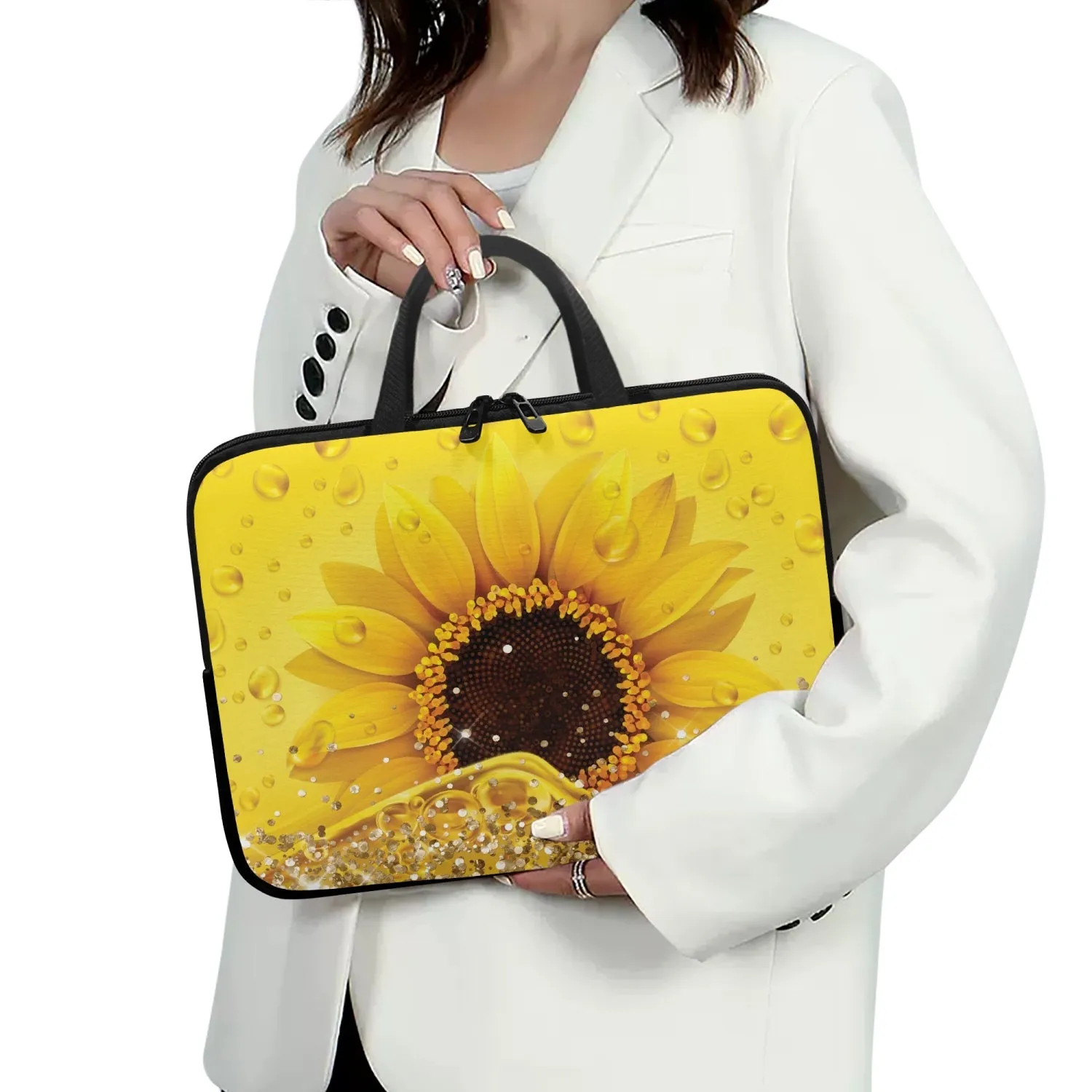 Laptop Sleeve with Handles - Sunflower