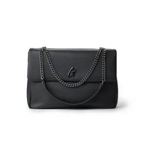 LARGE STANDARD FLAP BAG - BLACK