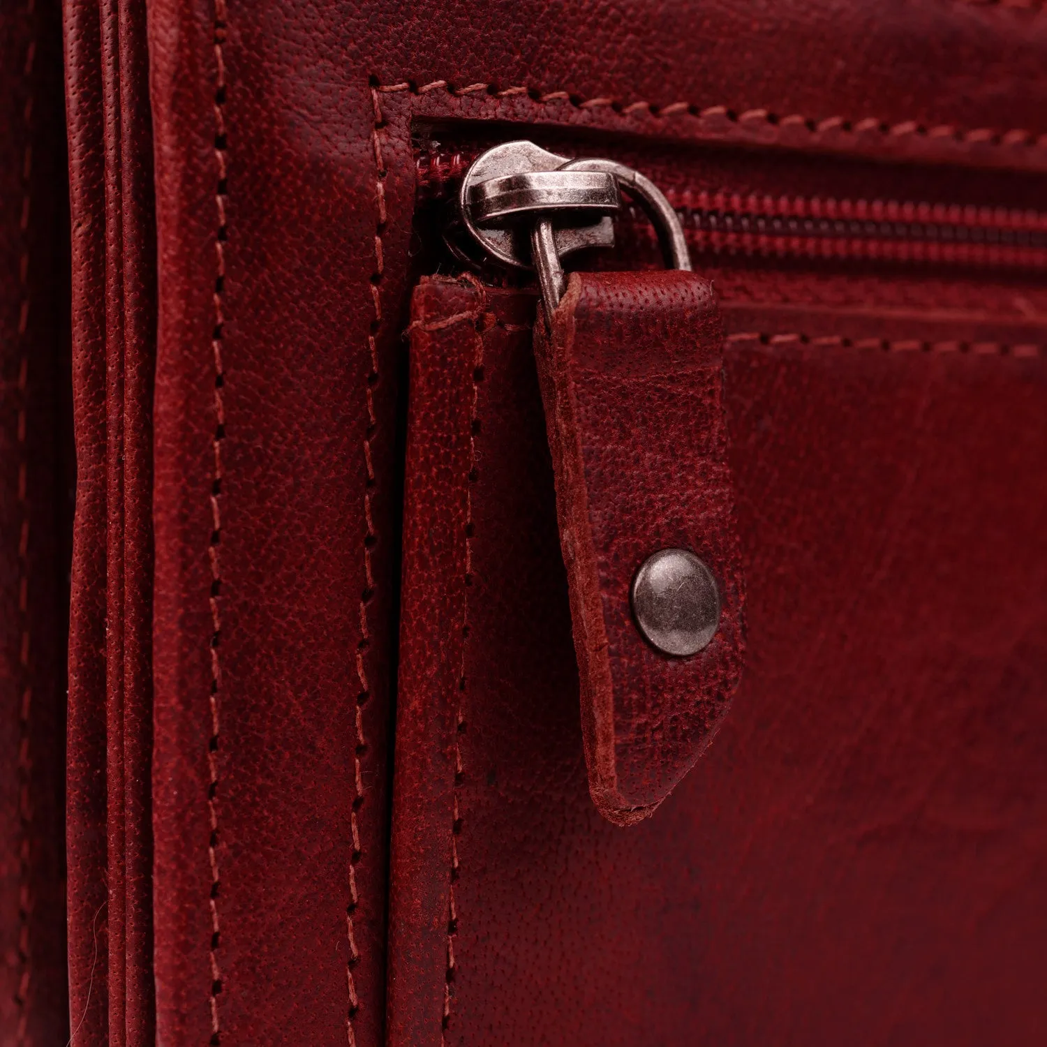 Leather Wallet Red Hampton