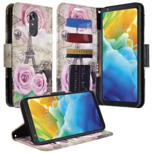 LG Stylo 5 Case, Stylo 5 Wallet Case, Wrist Strap Pu Leather Wallet Case [Kickstand] with ID & Credit Card Slots - Paris