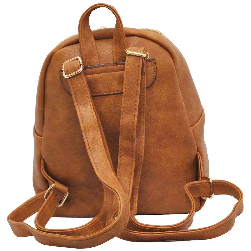 Light Brown NGIL Faux Leather Mini Backpack