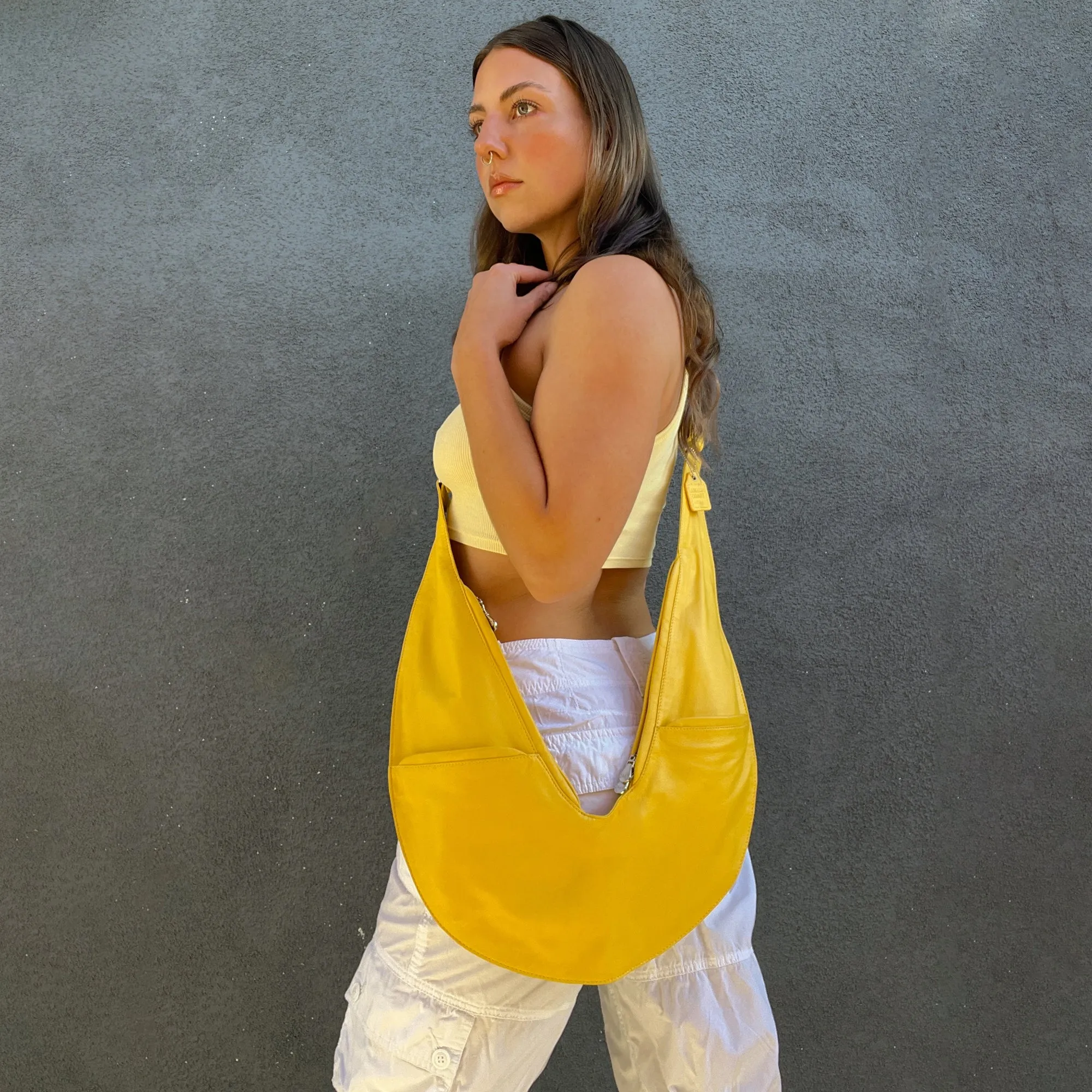 (LIVE) Limoncello Leather Sash Bag