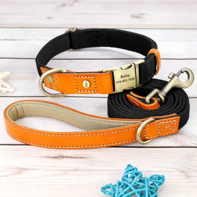 LuxeLead Personalized Frenchie Collar Leash Set - Quality Craftsmanship