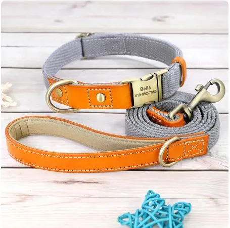 LuxeLead Personalized Frenchie Collar Leash Set - Quality Craftsmanship