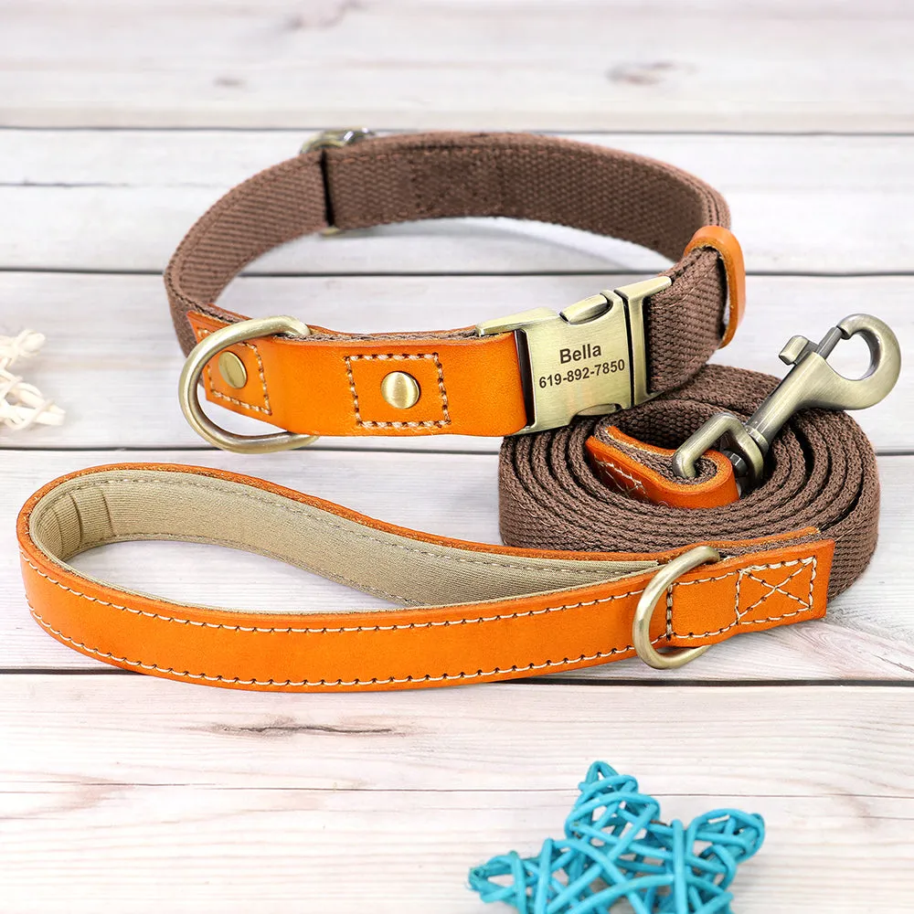 LuxeLead Personalized Frenchie Collar Leash Set - Quality Craftsmanship