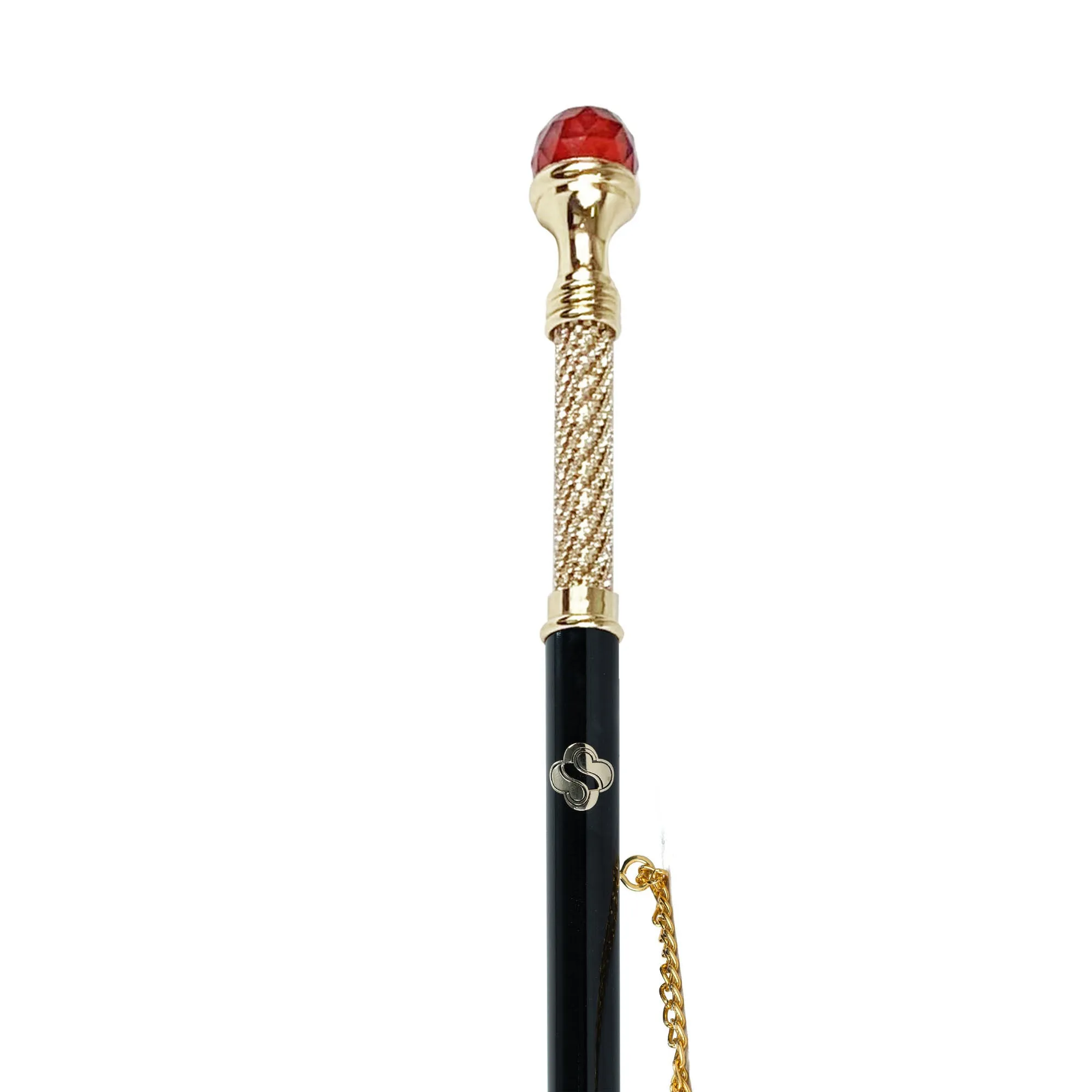 Luxury Craftsmanship: Handmade with big red crystal - Goldplated 24K