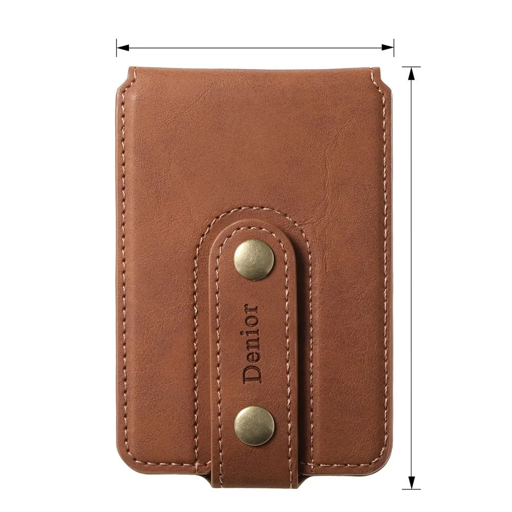 Magnetic MagSafe leather wallet credit card holder   kickstand stand in vintage look - brown