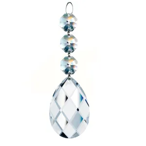 Magnificent Crystal Classic Almond Prism 1.5-inches Clear, 3 Crystal Beads