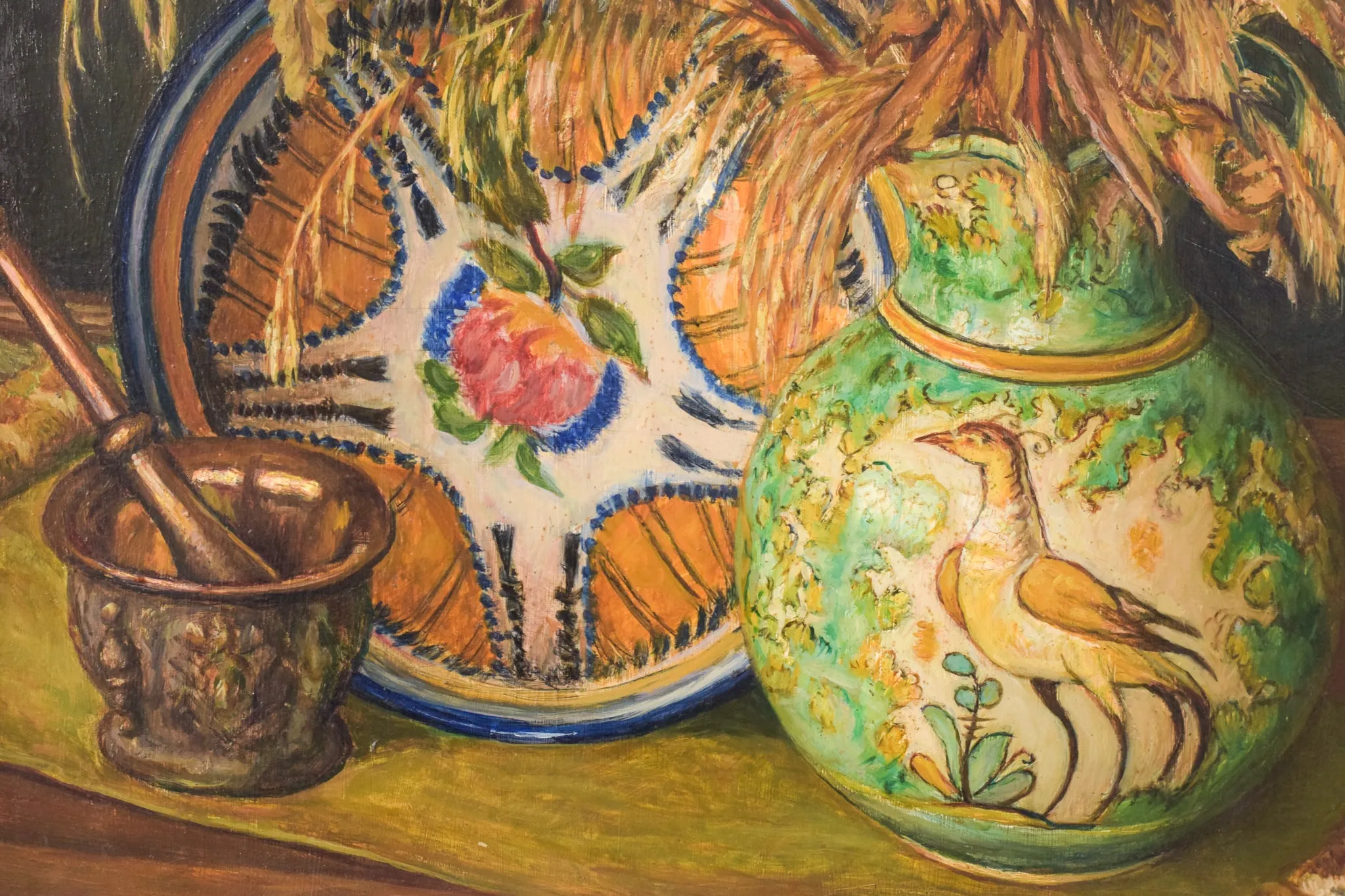 Magnificent Still Life - Sunflowers and Majolica Jug