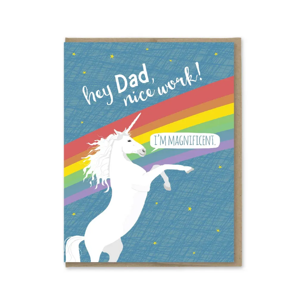 Magnificent Unicorn Father's Day Card