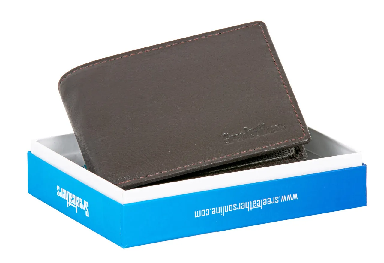 MENS LEATHER WALLET 95411 (BROWN)