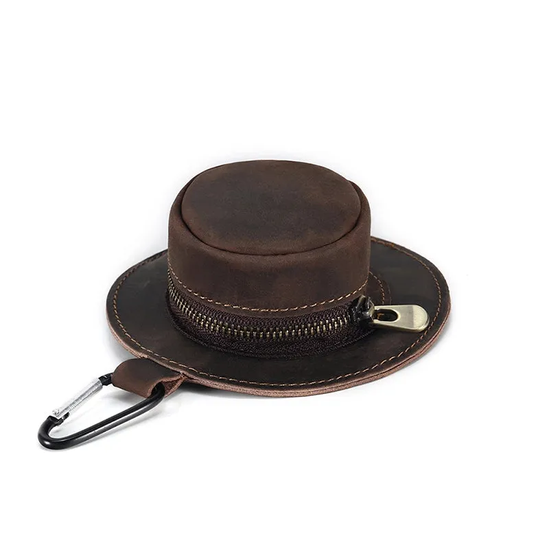 Mini Bucket Hat Leather Coin Purse