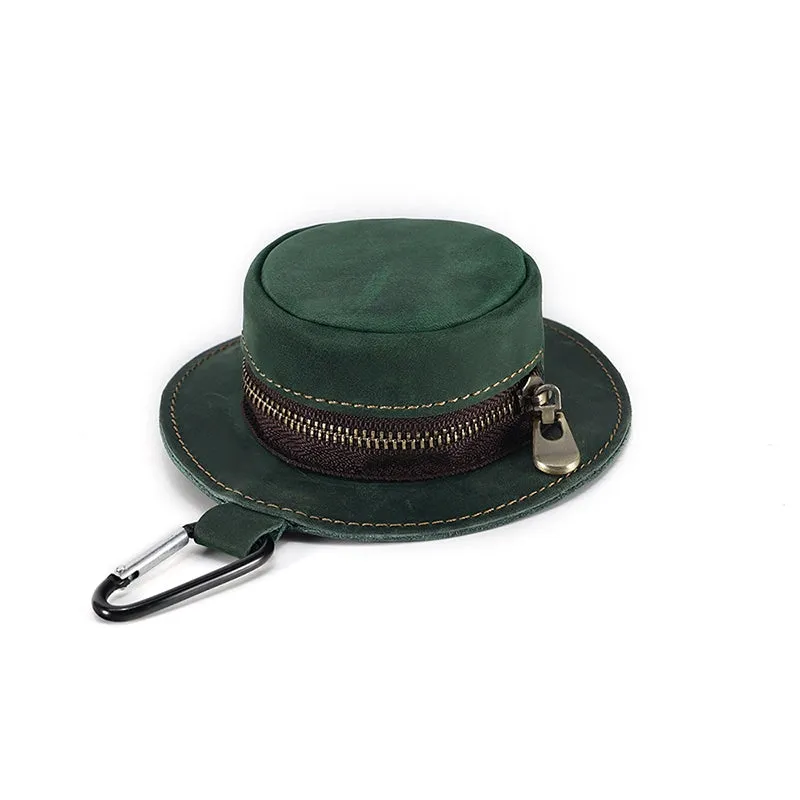 Mini Bucket Hat Leather Coin Purse