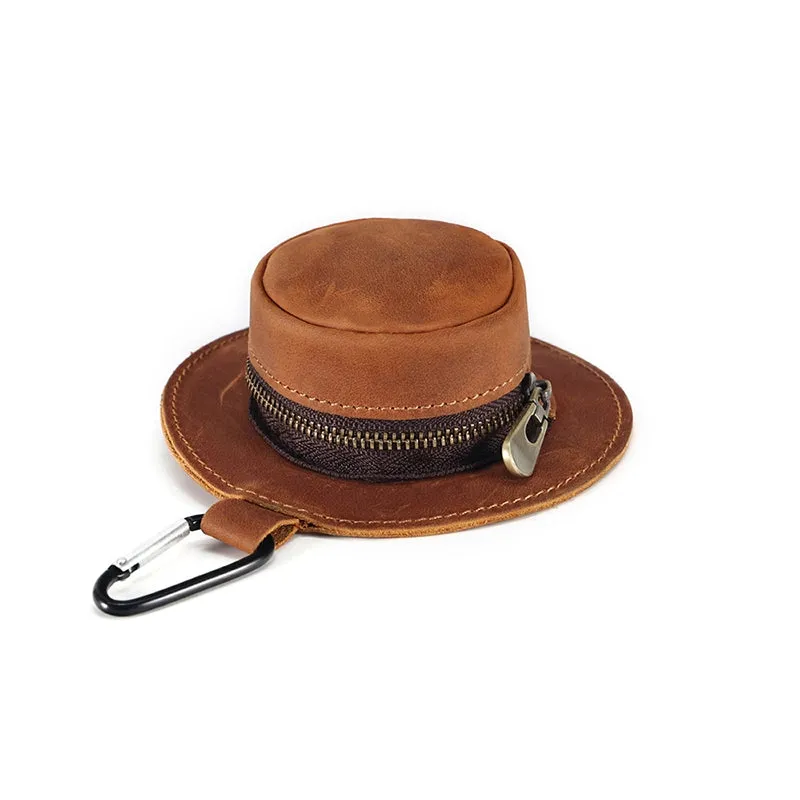 Mini Bucket Hat Leather Coin Purse