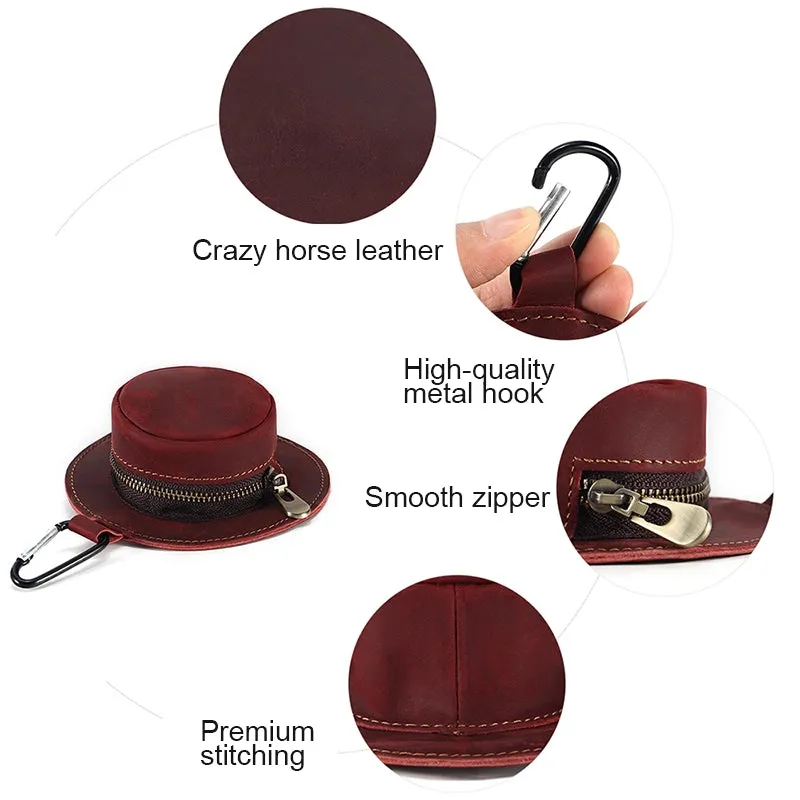 Mini Bucket Hat Leather Coin Purse