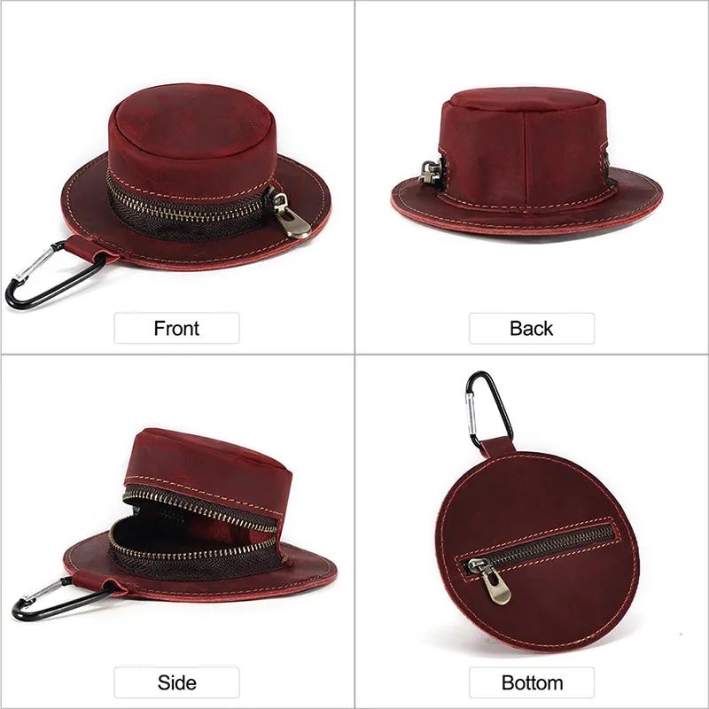 Mini Bucket Hat Leather Coin Purse