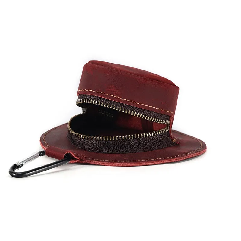 Mini Bucket Hat Leather Coin Purse