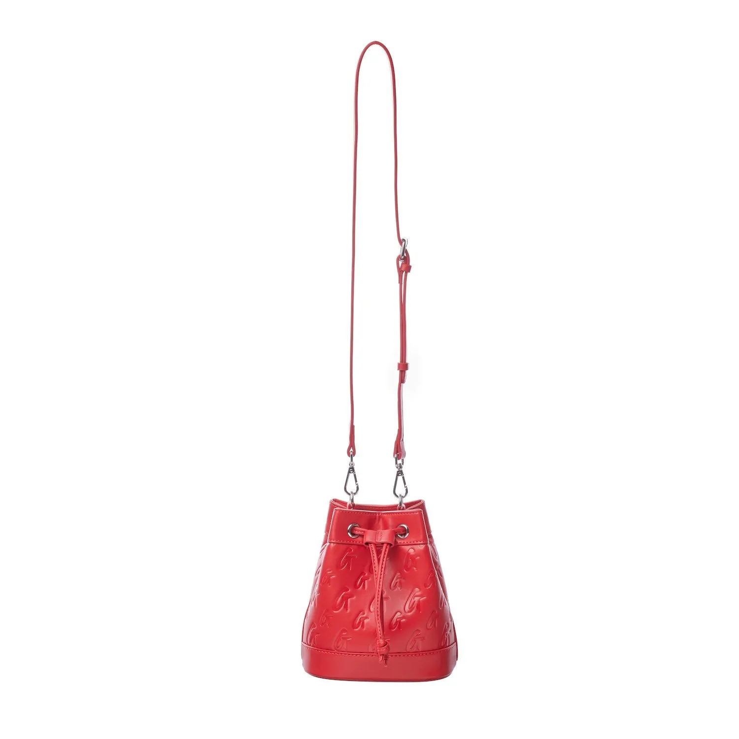 MINI MONOGRAM BUCKET BAG - RED