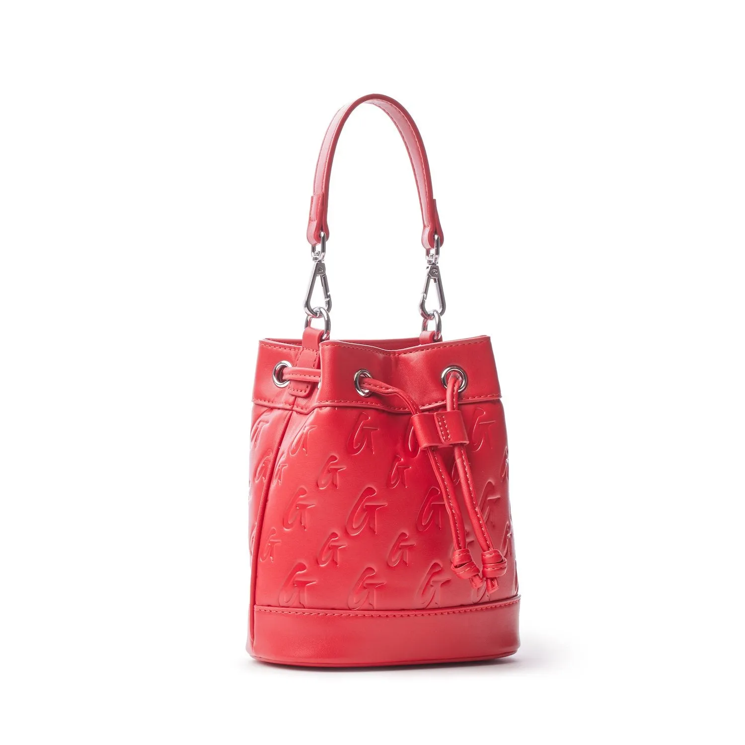 MINI MONOGRAM BUCKET BAG - RED