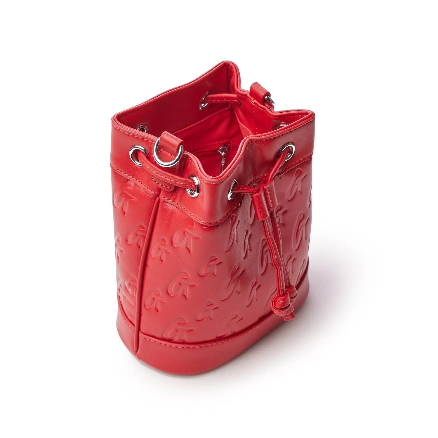 MINI MONOGRAM BUCKET BAG - RED