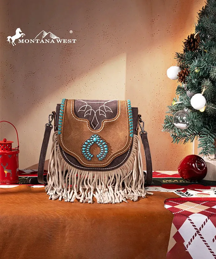 Montana West Fringe Concho Crossbody Purse