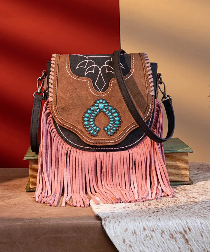 Montana West Fringe Concho Crossbody Purse