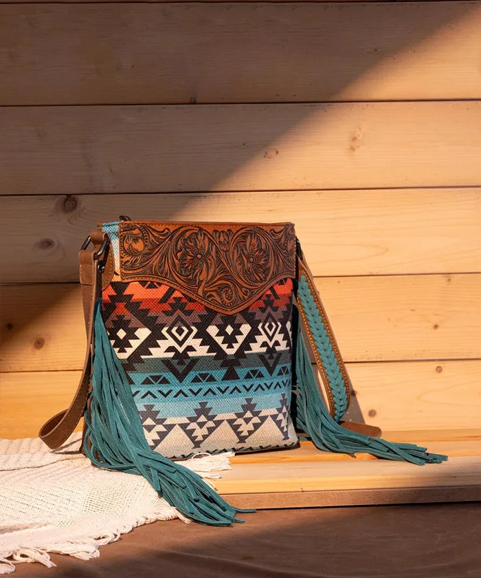 Montana West Tooled Aztec Concealed Crossbody Purse