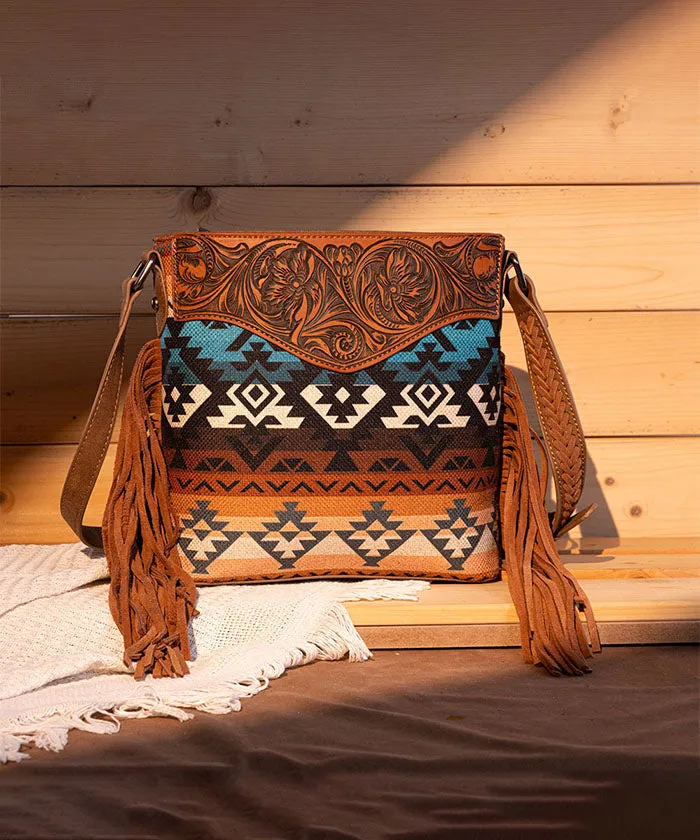 Montana West Tooled Aztec Concealed Crossbody Purse