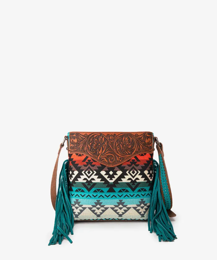 Montana West Tooled Aztec Concealed Crossbody Purse