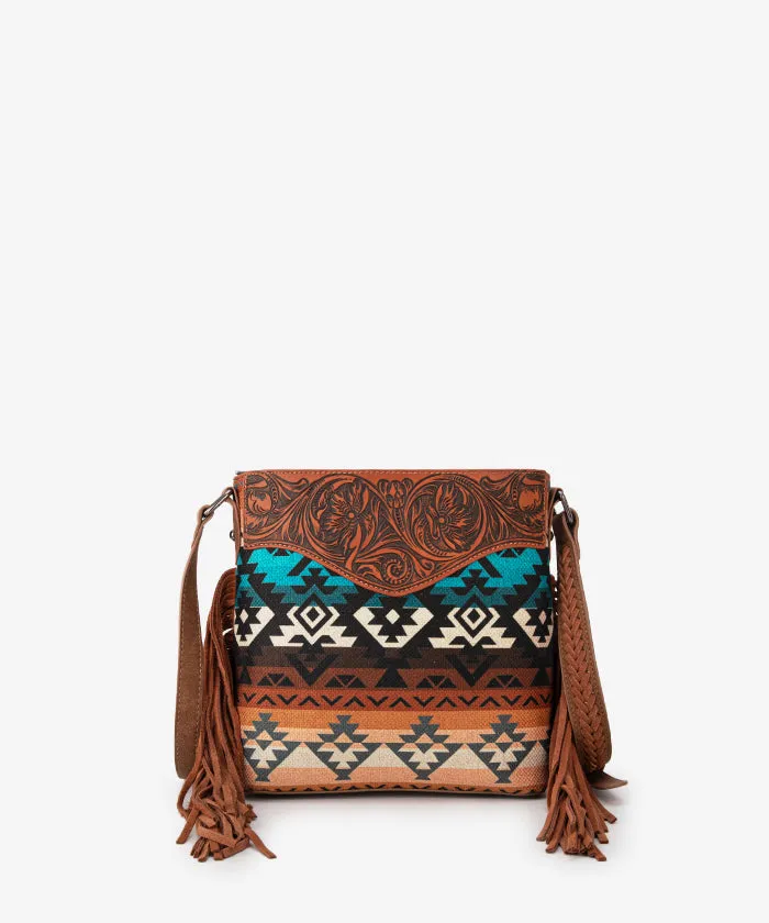 Montana West Tooled Aztec Concealed Crossbody Purse