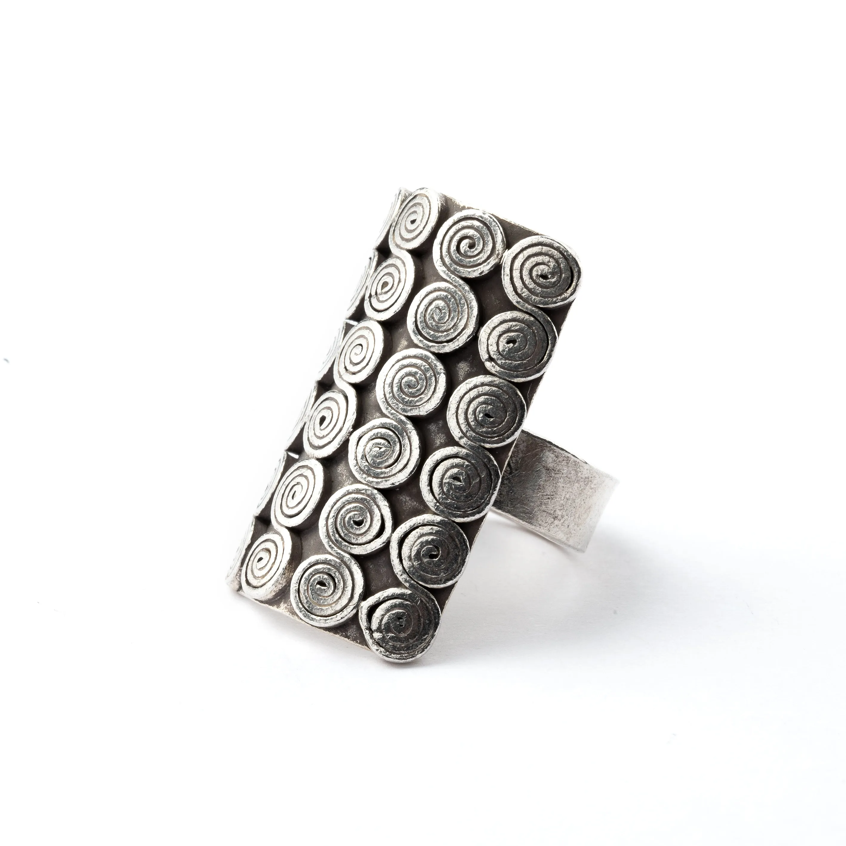 Multi Spirals Tribal Silver Ring