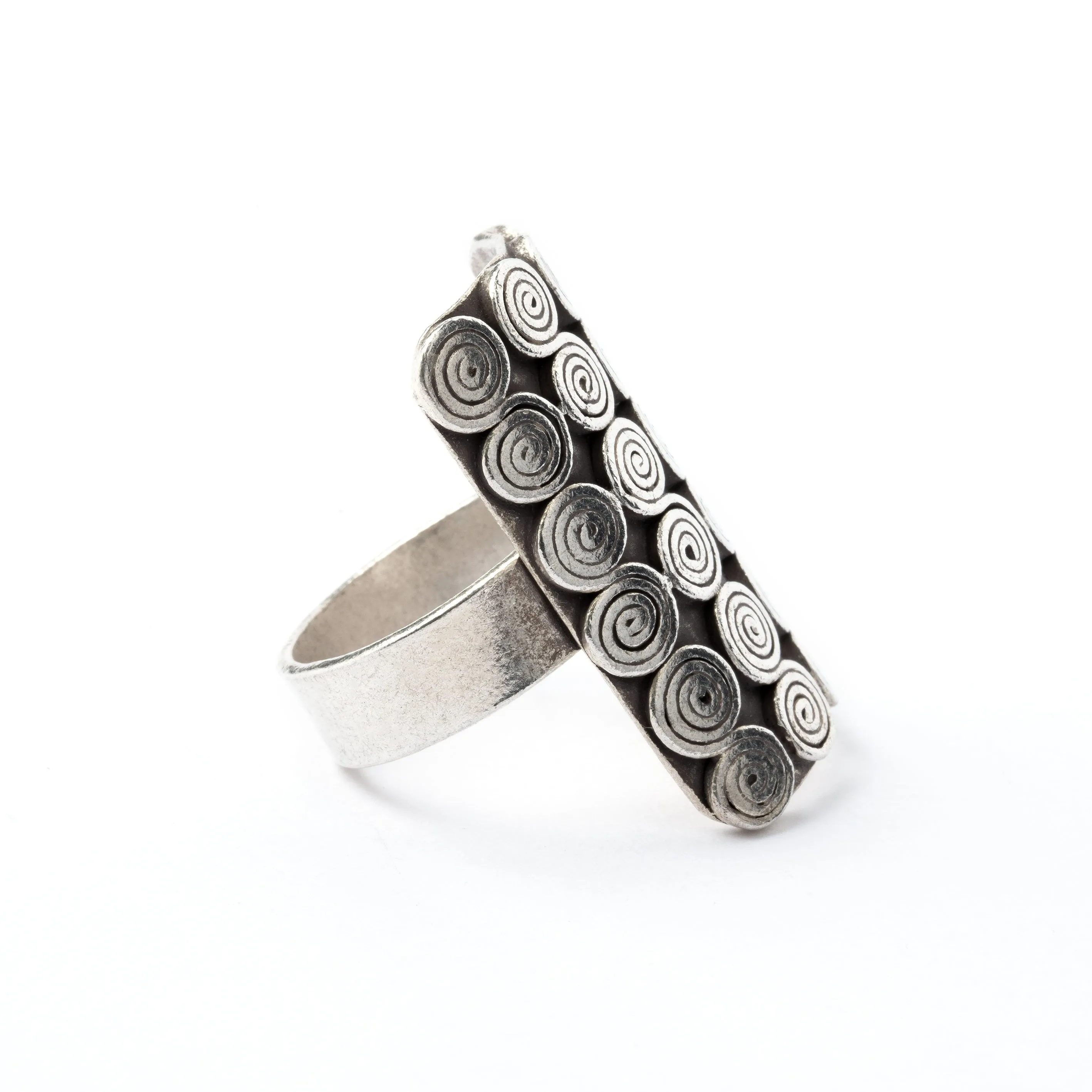 Multi Spirals Tribal Silver Ring