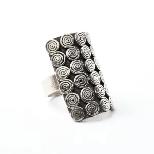 Multi Spirals Tribal Silver Ring