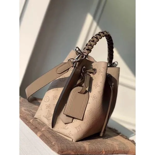 Muria Mahina Monogram Perforated Leather Bucket Bag M55799 Beige 2019 Collection