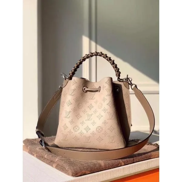 Muria Mahina Monogram Perforated Leather Bucket Bag M55799 Beige 2019 Collection