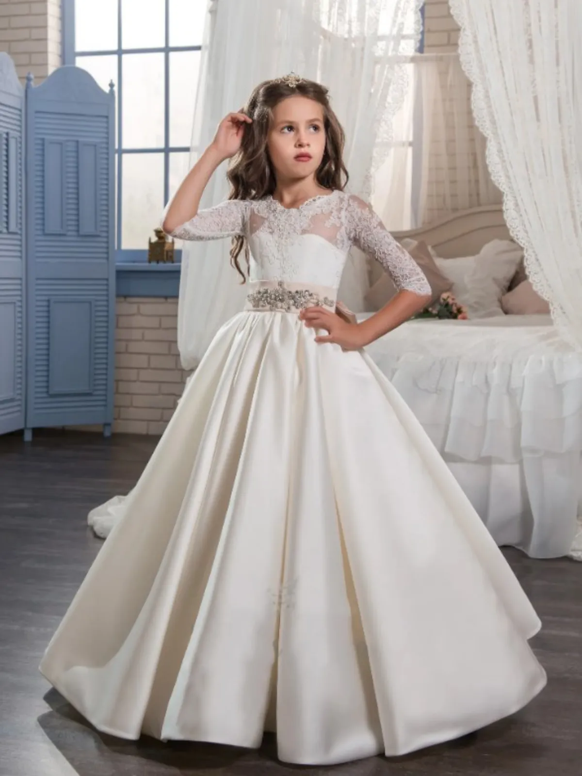 My Perfect Fairytale Statement Bow Satin Special Occasion Gown